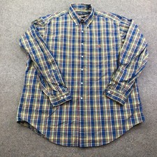 Ralph Lauren Shirt Mens XL Blue Plaid Long Sleeve Button Down Classic Fit Casual
