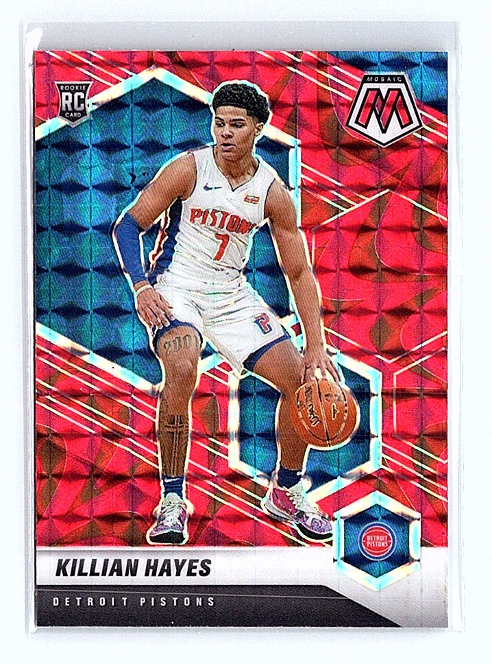 2020-21 Panini Mosaic Reactive Red Killian Hayes #222 Rookie Card RC