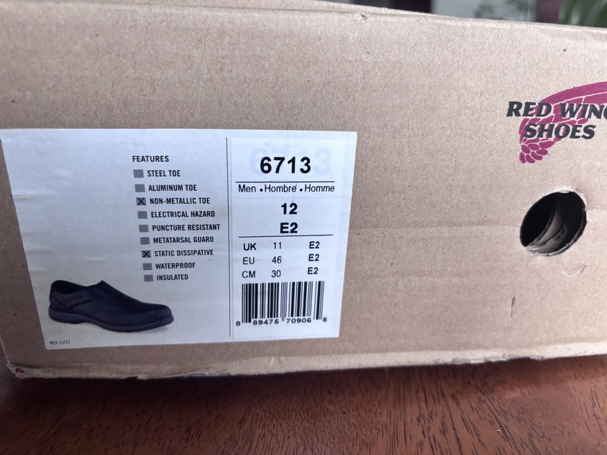 Red Wing Shoes 6713 Mens 9 D Black Leather Safety Toe Work  display picture 2