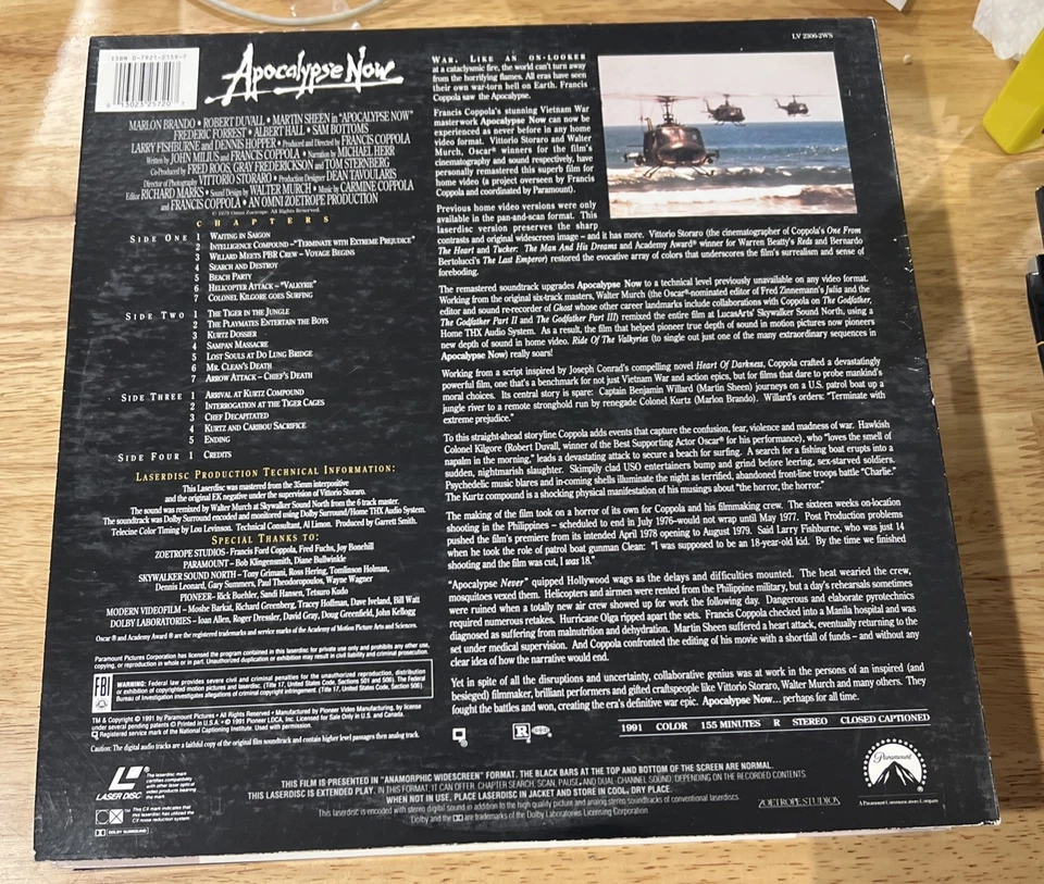 Apocalypse Now 1991 Laserdisc 2 Disc LD Brando Duvall Sheen Coppola - Image 2 of 3