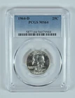 1964-D Washington Quarter MS64 PCGS Blue Label *9110