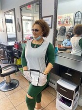 Unisex Salon Hairdressing Hair Cutting Apron White Cape Barber Hairstylist