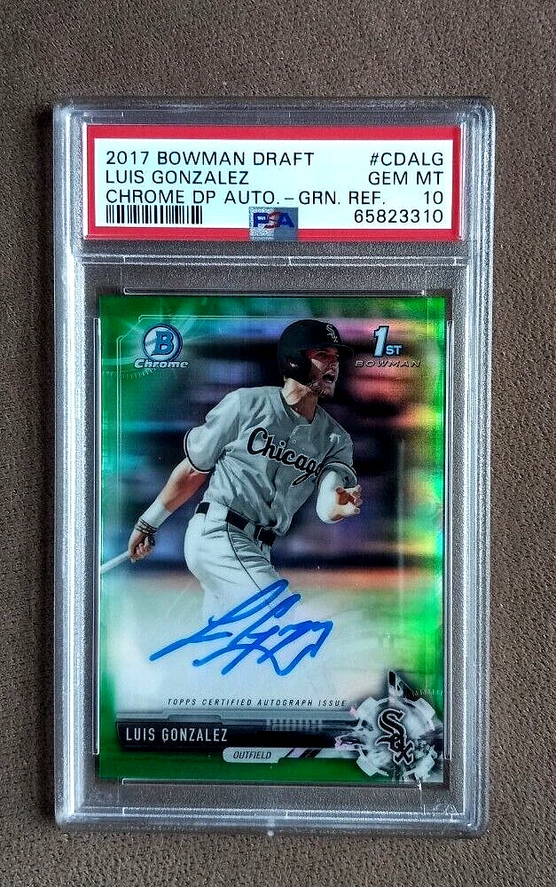 1st Bowman Chrome Luis Gonzalez Green Refractor Auto PSA Gem Mint