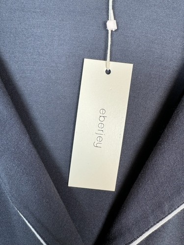 NEW -Eberjey Gisele Sleepshirt Women's Small Black Relaxed Fit Button Up - READ - Picture 5 of 12