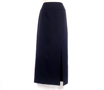 Vintage Giorgio Fiorelli Womens Maxi Skirt 9 Black Front Slit Casual
