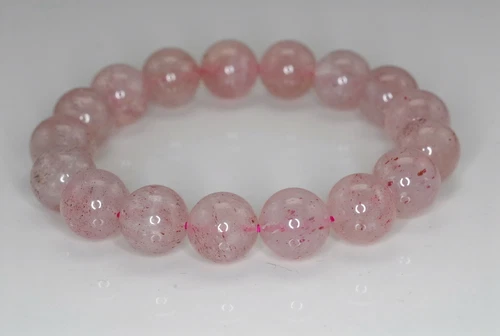 10MM PINK STRAWBERRY LEPIDOCROCITE QUARTZ GEMSTONE GRD A ROUND LOOSE BEADS 7inch - Picture 5 of 5
