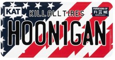 Hoonigan License Plate - Stars Stripes Block Gittin Drifting Free Shipping