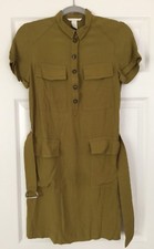 NWOT H&M Belted Shirt Dress - 4 - Army Green