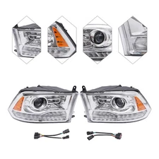 Factory Projector Headlights with LED DRL For 2013-2018 Dodge Ram 1500/2500/3500