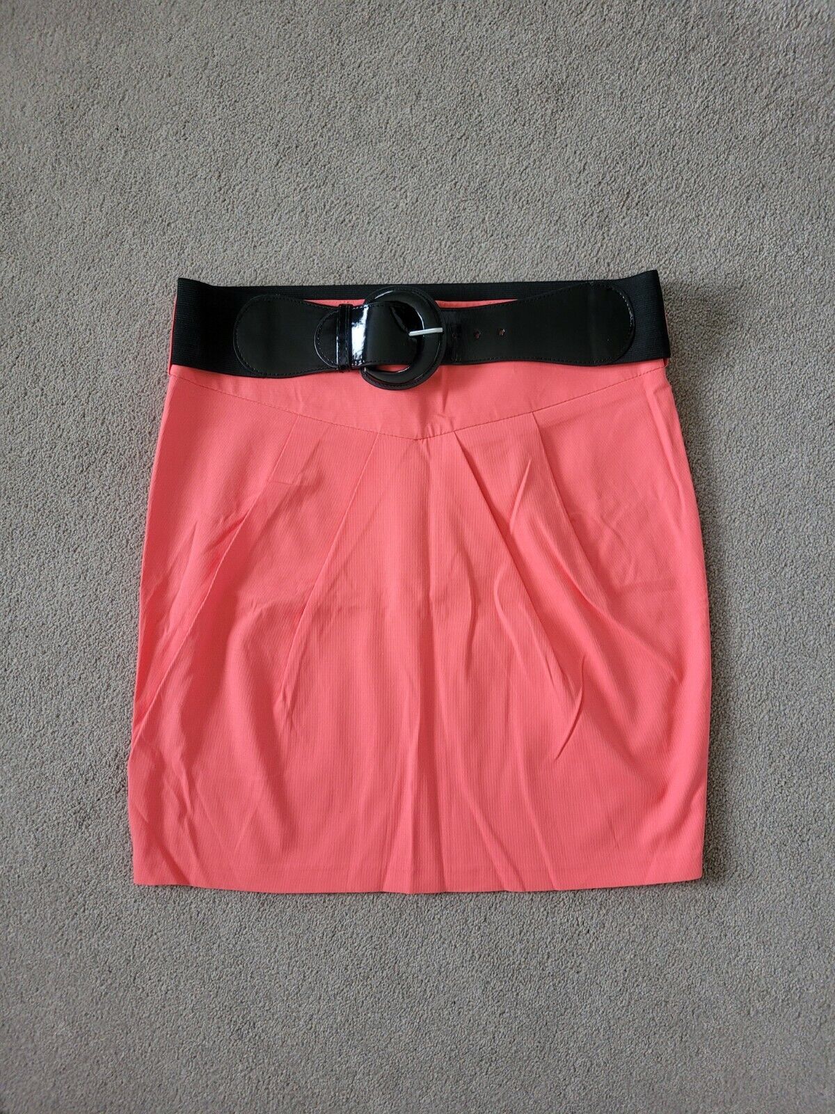 Ladies Jane Norman Beauty products Coral Orange Tulip Si Mini Belt & Reservation Short Skirt