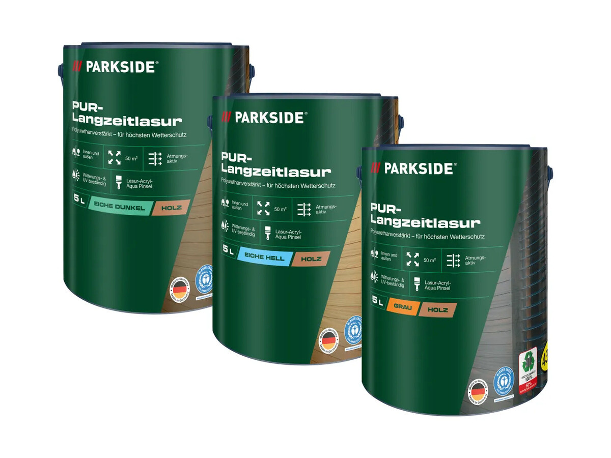 Parkside Pur Lasur 5L Protettivo UV Trasparente per Legno Teak Quercia Noci  | eBay