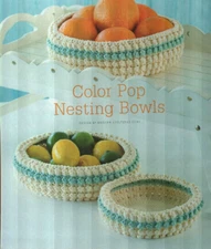 COLOR POP NESTING BOWLS 3 SIZES HOME DECOR CROCHET PATTERN INSTRUCTIONS