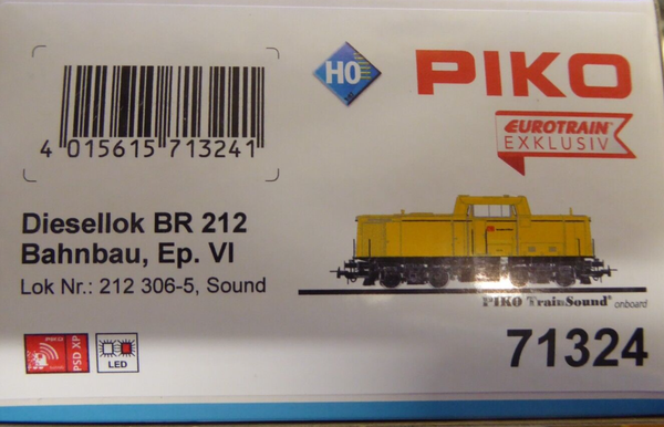 Piko 71324 H0 Diesellok/Sound Br 212 Bahnbau Vi + Sound, Dcc Digital,Neuware-image