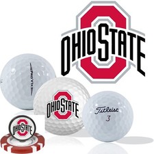 NCAA Ohio State Buckeyes   Golf Balls 12 pack   Titleist ProV1X  Refinished
