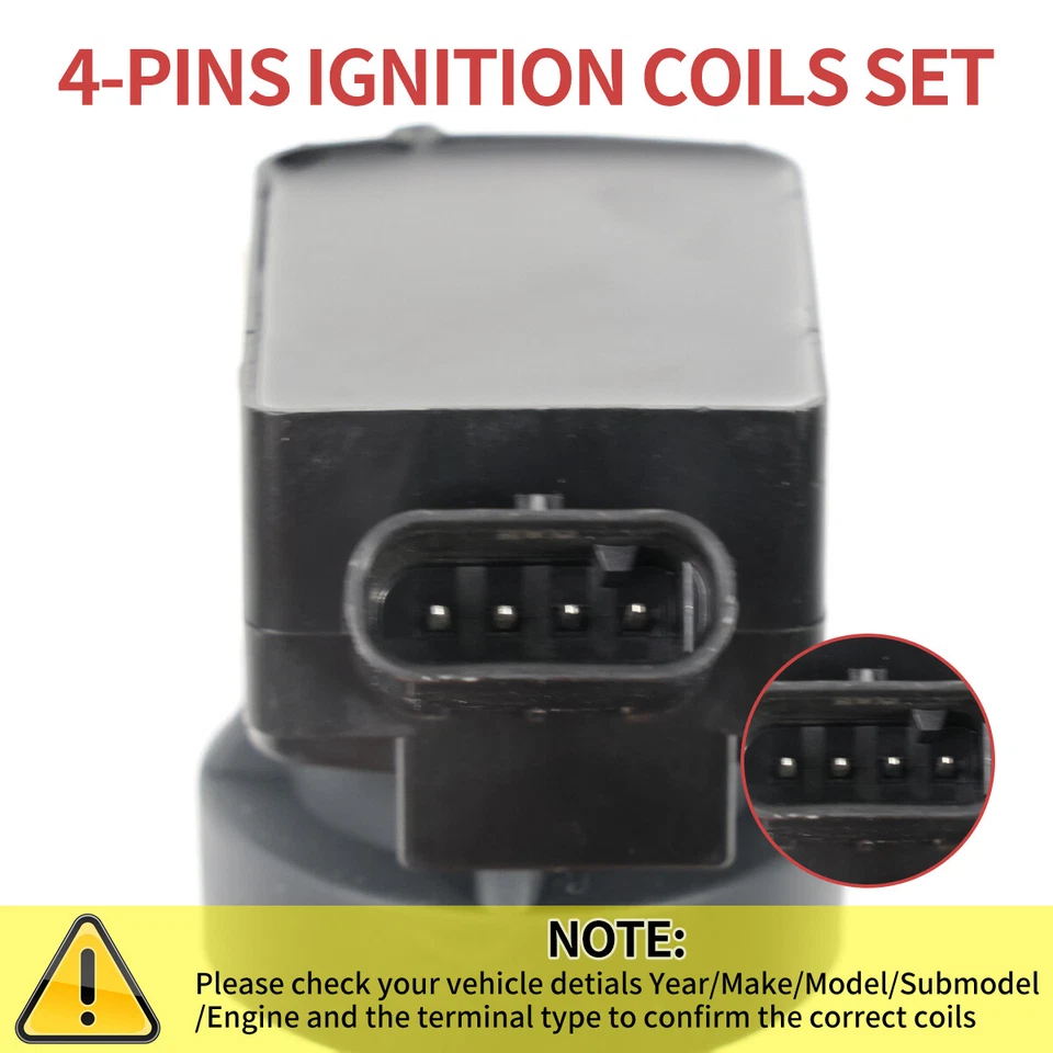 4 Ignition Coil & Spark Plug For Hyundai Elantra Sonata Tucson Kia Optima 1.6L Foto 4 de 4