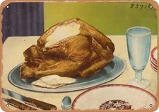 METAL SIGN - Texas Postcard - Schulenburg Locker Service, Schulenburg, Texas by