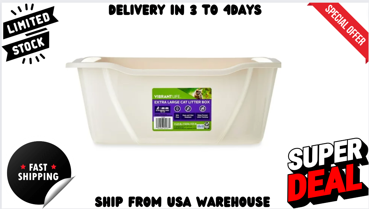 Vibrant Life Extra Large Cat Litter Box eBay