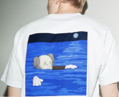 Kaws x Uniqlo 2023 T-Shirt Blau Weiß - Size XS - Neu | Limited - AUSVERKAUFT