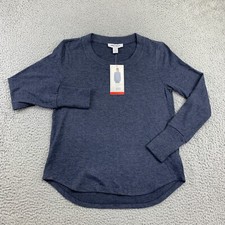 Nine West Sweatshirt Womens XS Heather Blue Lightweight Long Sleeve MSRP 59 NWT
