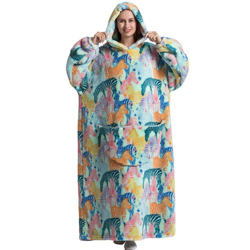 Oversized Adult 1.4m Long Hooded Blanket Hoodie Ultra Comfy Sweatshirt Fleece AU - Picture 4 of 33