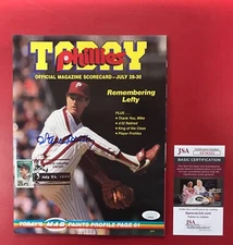 Steve Carlton Signed Magazine Scorecard JSA Certified HOF Philadelphia Phillies!