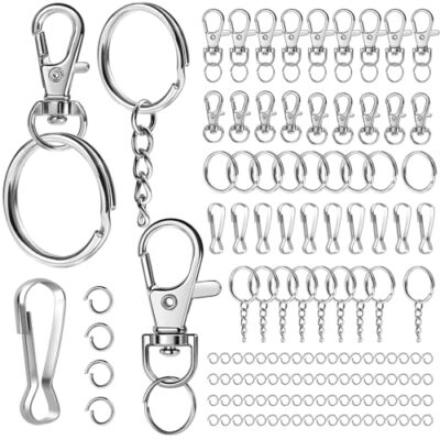 Lobster Claw Clasps and Key Rings, 145PCS Key Chain Rings and