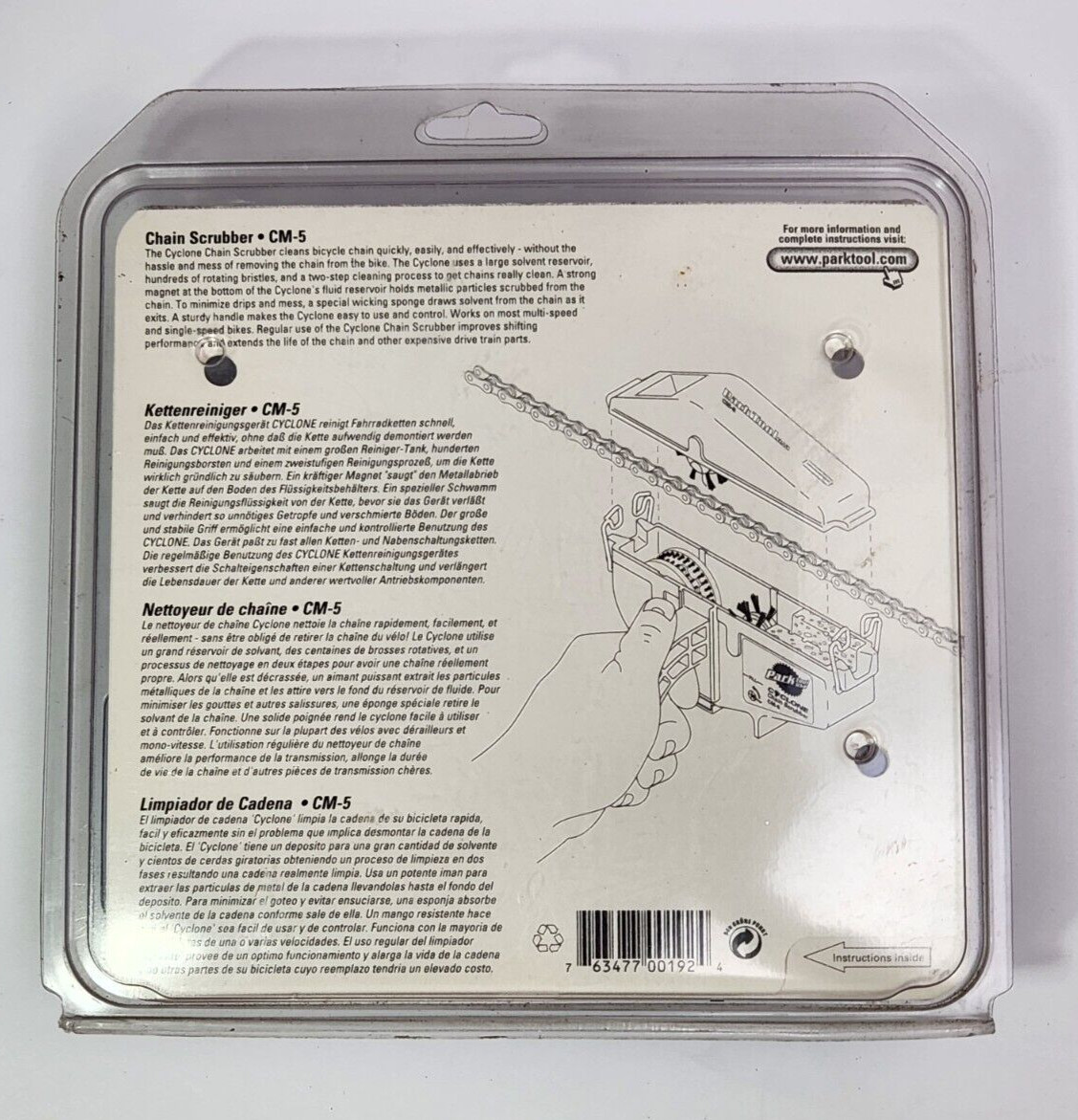 Park Tool CM-5.3 Cyclone Chain Scrubber Bike Chain Cleaner Drivetrain Degreaser