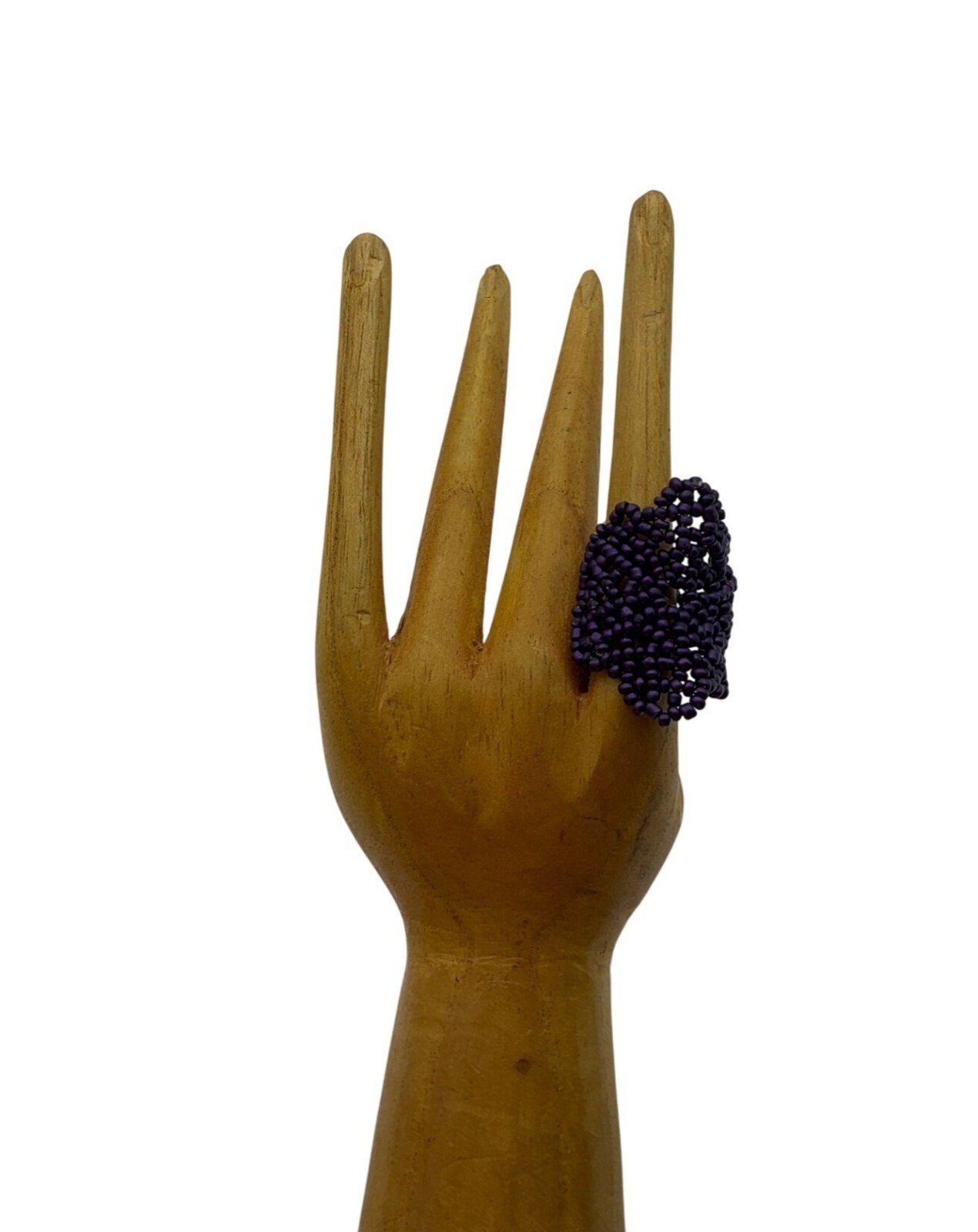 Handcrafted Artisan Statement Ring Flower Purple … - image 3