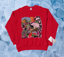 VTG Deadstock 80s Jerzees Pullover Short Sleeve Sweatshirt - Mens Large L - Red