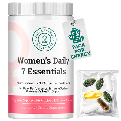 Daily 7 Essentials Women's Vitamin Pack -30 Pack Women's Multivitamin Complex