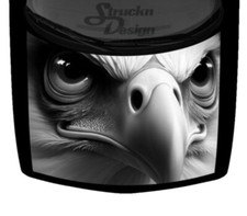 Grayscale USA Fierce Bald Eagle Eyes USA Truck Car Vinyl Decal Hood Wrap Graphic