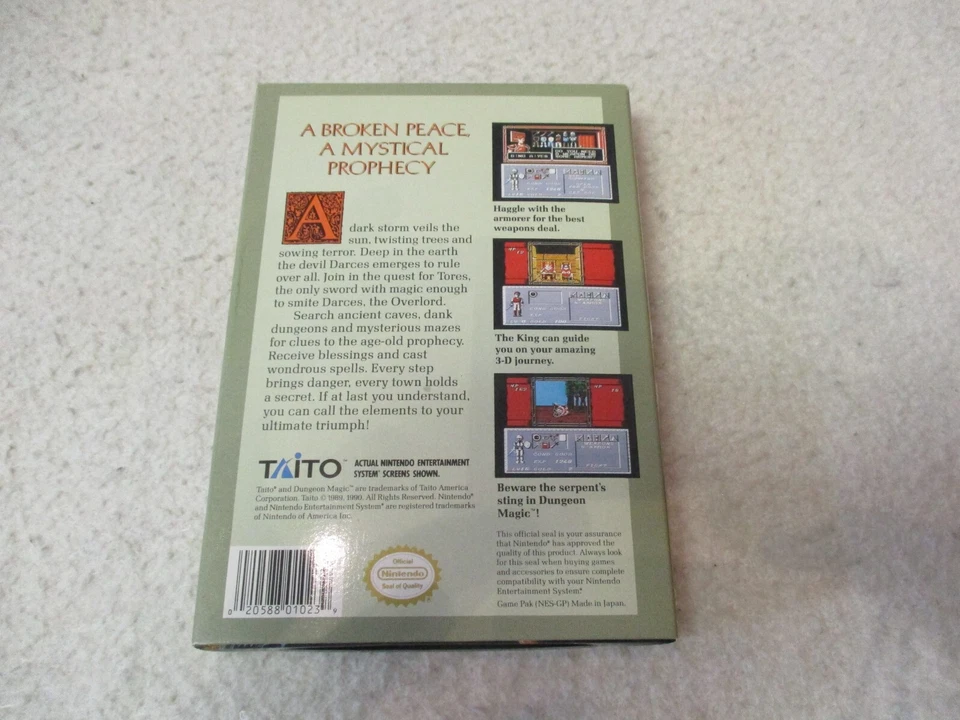 NINTENDO NES CIB DUNGEON MAGIC SWORD OF THE ELEMENTS 1990 COMPLETE IN BOX MINT - Image 2 of 4