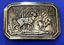 Deer Doe In Nature Vintage 1976 Great American Belt Buckle
