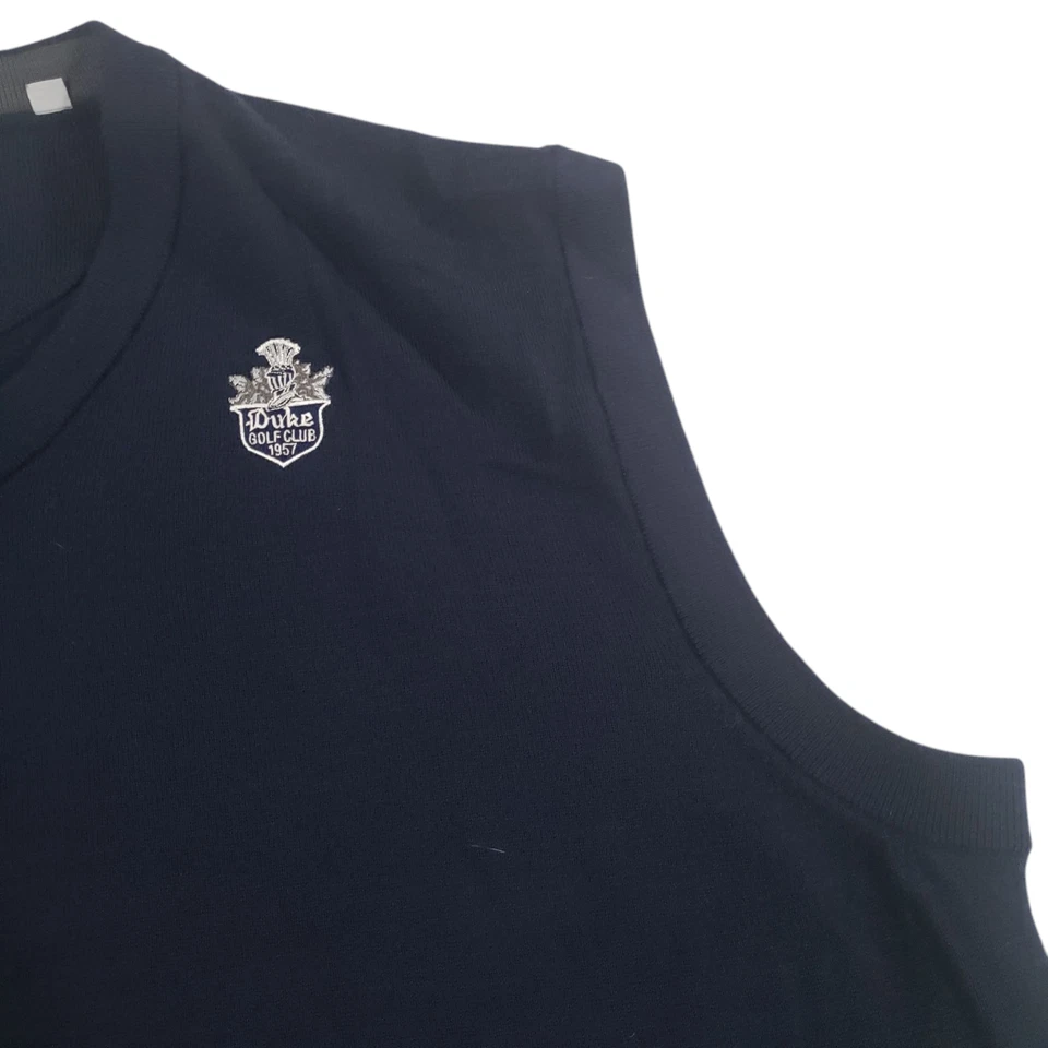 Ashworth Pullover Knitted Vest Mens Black XXL V Neck Wool Duke Golf Club 1957 - Image 3 of 4