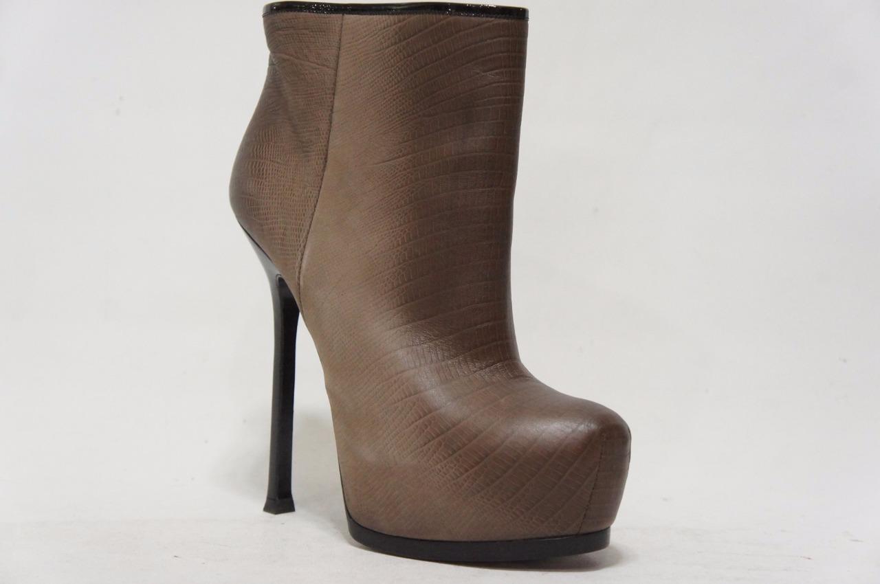 STIVALETTI YVES SAINT LAURENT TIRBUTE LIZARD PLATEAU IN PELLE 39 9 $1074