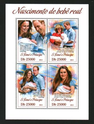 S. Tomé and Príncipe 2013 Stamps Sheet Royal Baby Birth Prince George