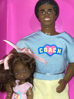 Vintage Heart Family schooltime fun Coach Dad & Girl (Non-mint box