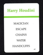 Harry Houdini Magician - Vintage 1991 Milton Bradley Game Card #457
