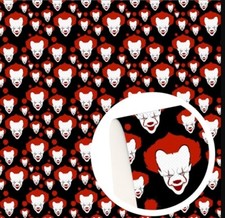 It Pennywise FAUX LEATHER SHEET 8" x 12" Boys of Horror 1191248 Clown SMOOTH