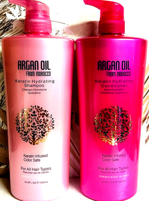 ARGAN OIL FROM MOROCCO KERATIN HYDRATING SHAMPOO & CONDITIONER 33.8oz each NIB