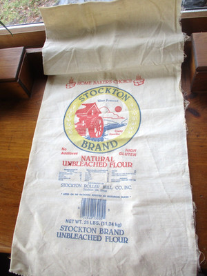 STOCKTON MN NATURAL WATER POWERED UNBLEACHED FLOUR 25 LB CLOTH BAG SACK