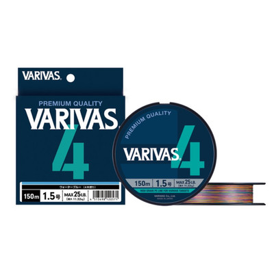 Varivas PE 4 Marking 150 m | 5-Farben | Japan 4-Strand Allround PE Schnur