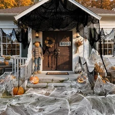 PinCute Halloween Decorations Indoor Outdoor- 5 Pack Creepy Cloth Black 