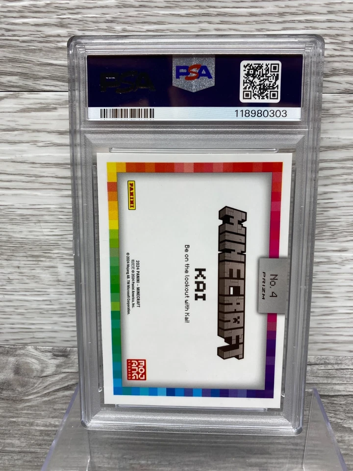 Tarjetas coleccionables Panini Minecraft 2024 KAI Color Blast SSP #4 PSA 9 (A) Foto 2 de 2