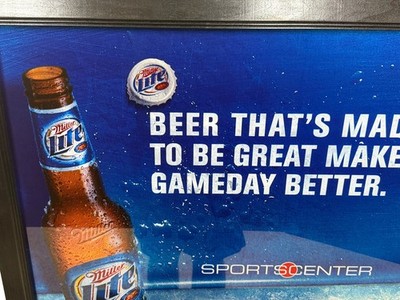 Miller Lite Beer 2007 Sports Center Bar Sign Large Reflective