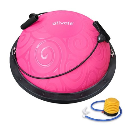 ATIVAFIT HALF BALL BALANCE TRAINER Inflatable Yoga Stability Ball for pink