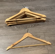 Mixed Lot of 9 Wooden Hangers Suits, Coats, Pants Tops
