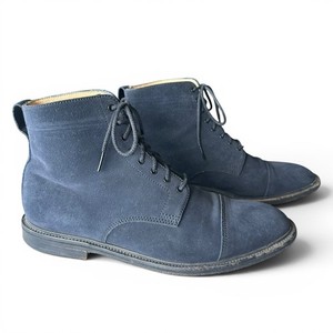 Alfred Sargent x J. Crew Men\'s UK 9.5 / US 10 Blue Suede Cap Toe Boots England Alfred Sargent Shoes J.Crew Suede Cap Toe Boots Made in UK 9  main image 2