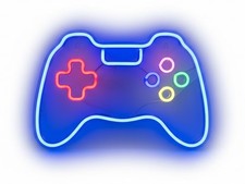 Glow Joypad Neon LED Light Game Controller Wall Sign USB Powered Gaming Decor 2m