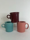 Vintage Fiesta Ware HLC Homer Laughlin Coffee Mug O-Ring Handle Rose Teal Maroon